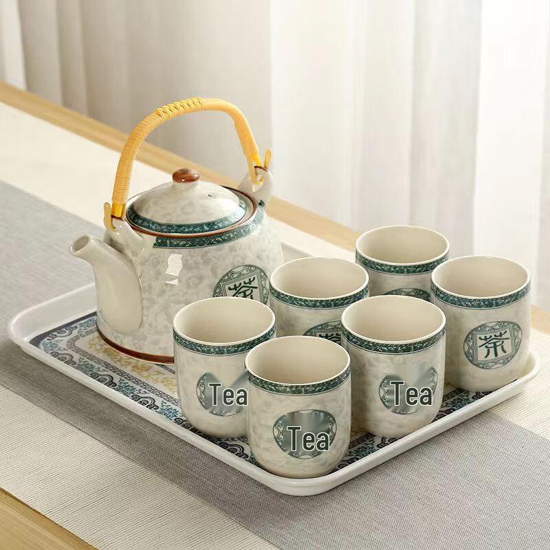 Jingdezhen Blue and White Ceramic Kung Fu Tea Set with Wooden Tray