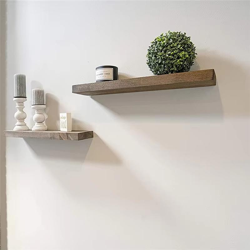 A20F-Wall-Mounted Wooden Shelving For Balcony, Bathroom, And Living Room - Space-Saving Partition And Decorative Storage