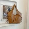 Tote Bag Women PU Single Shoulder Studded Large Capacity Multi Pocket Adjustable Strap Daily