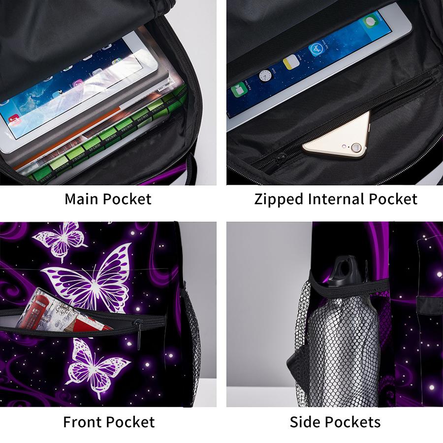 Mushroom Print Rucksacks for Boys/Girls Children Best Gifts 2D Flat Animated Laptop Bags Teenage Rucksack Outside Leisure