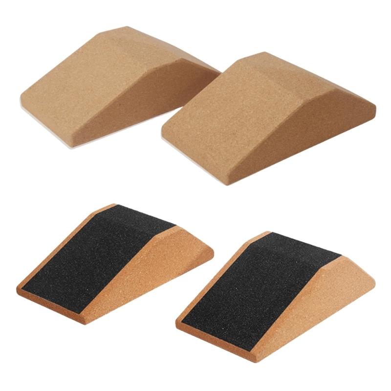 1 Pair Cork Squat Wedges Block Exercise Brick Calf Raise Block Inclines Board for Stretching Weightlifting Deadlift Yoga
