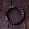 Black Glitter Stone Bracelet for Women Garnet Stone Beads Elastic Chain Bangle Men Party Jewelry Gift