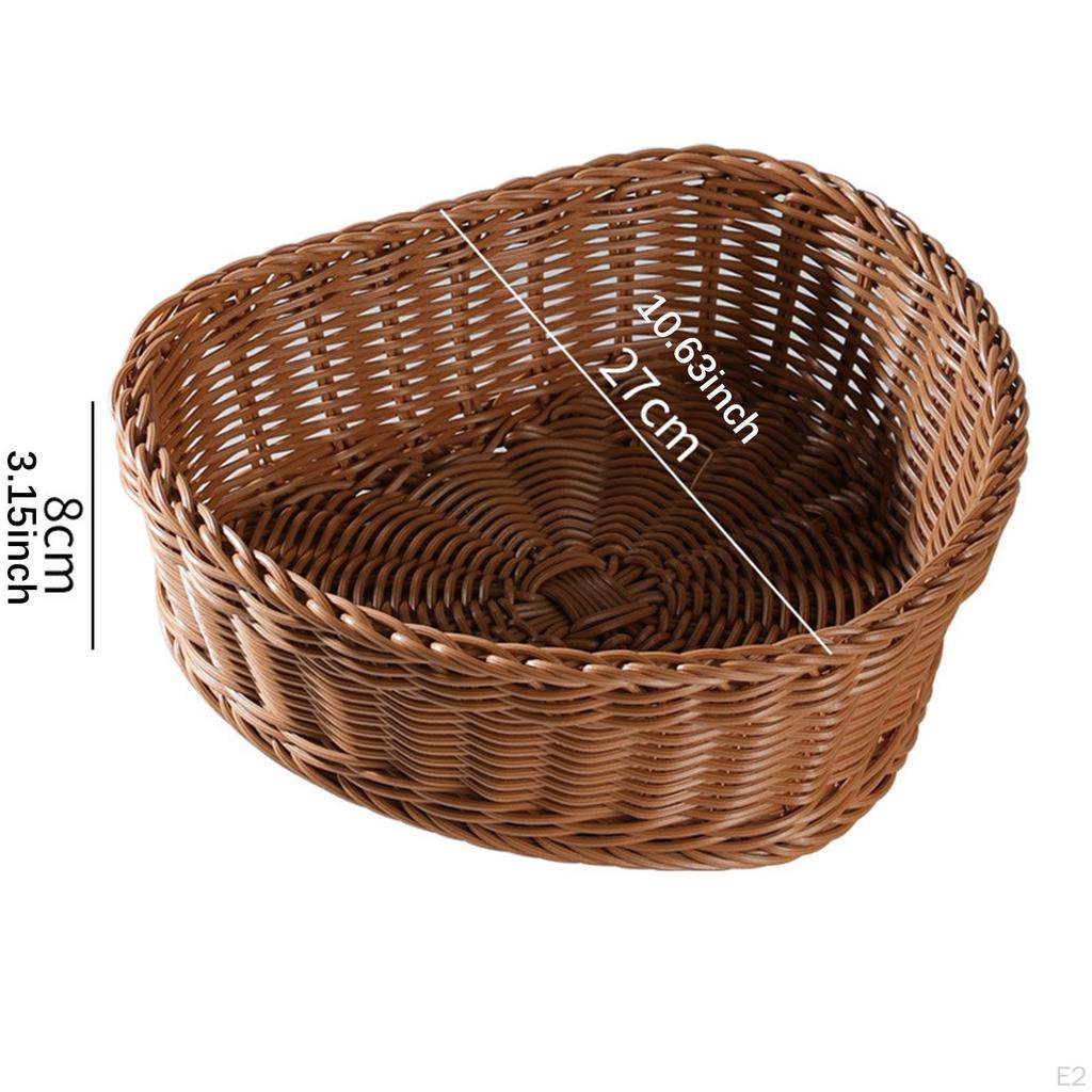 Handwoven Heart Basket for Dining Table, Multi-Purpose Storage Solution