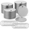 A27F-For Stamping Blanks 100Pcs Metal Dog Tags Stainless Steel Key Tags For Engraving, 1.2 Inch Metal With Hole