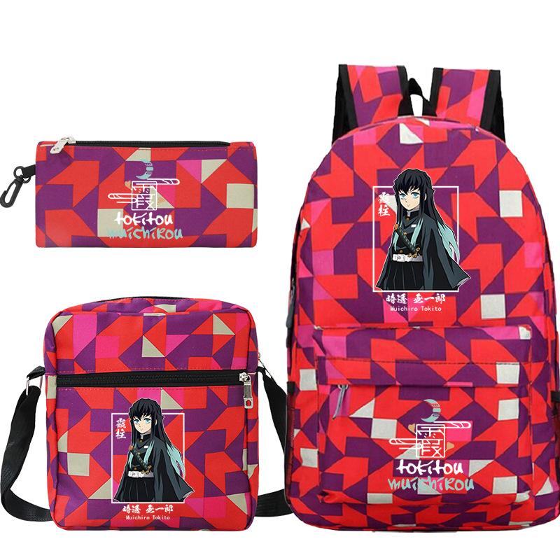 Demon Slayer Ghost Annihilation Blade Primary School Bag New Pencil Case Stationery Set