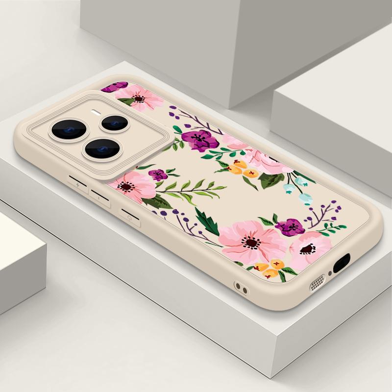 Für Xiaomi 14T Pro 13T Poco X7 F6 X6 Pro Redmi Note 14 Pro 13 12 11 Hülle Blumendruck Weiches Silikon Stoßfest Linsenschutz TPU Matt Handyhülle