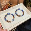 Drunk Human Original Natural New Chinese Style Bracelet With Blue Stone Obsidian Fair Skin