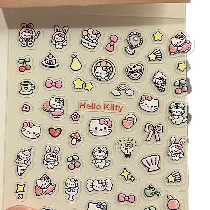 Hello Kitty PVC Nail & Planner Stickers - Cute Xiaohongshu Style