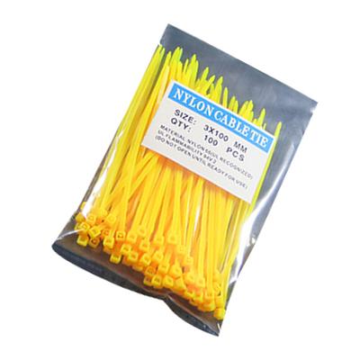 Pack of 100 Nylon Cable Ties Wraps Reusable Heavy Duty Fastening Ring Solid Color Straps Supplies for Household Office