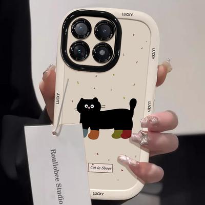 Ink-splashed Cat Suitable for Apple 15 Mobile Phone Case New Iphone14promax Puff 13 Women 16 8p Cartoon