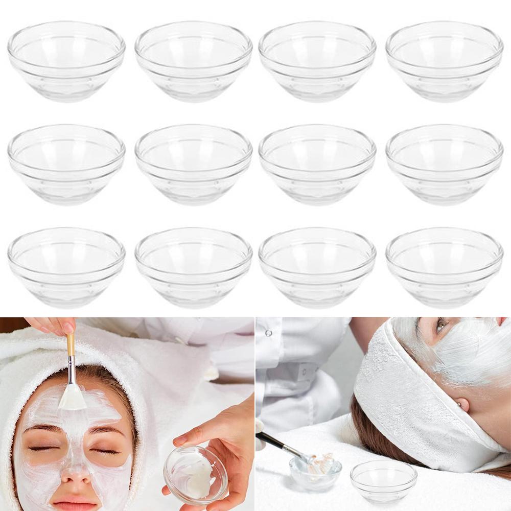 1/3/5pcs Acrylic Face Mask Essential Oil Bowl Transparent Cosmetic Beauty Salon DIY Stirring Bowl Makeup Skin Care Applicator