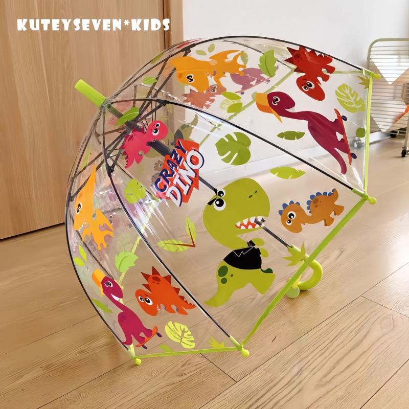 Ombrello Trasparente Manico Lungo Unicorno per Bambini - Carino Design Cartoon per l'Asilo