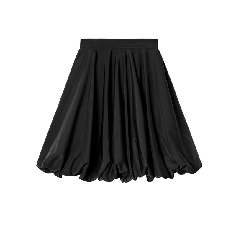 

Spring New Women s Clothing Commute Style All-Matching Loose Casual Version Bubble Frill Mini Skirt 1264892 Black L