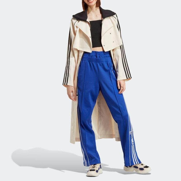 Adidas Originals Trefoil Striped Elastic Waist Straight-Leg Casual Pants Women Bottoms Blue IC5586