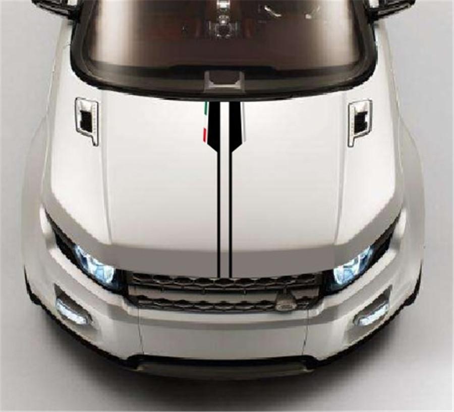 Black Hood Racing Decal Vinyl Stripe Stickers Universal Car Body Decoration