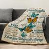 Butterfly Print Flannel Throw Blanket Soft Cozy Sofa Nap Blanket Camping Blanket Home Blanket Perfect Gift for Granddaughter