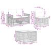 6 Piece Black Poly Rattan Garden Sofa Set