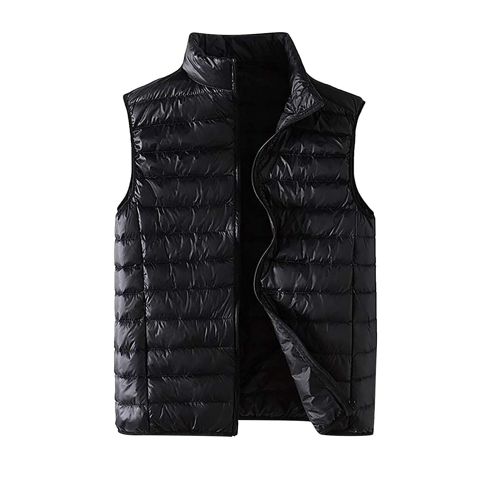 

Мужской осенне-зимний модный воротник-стойка, цветной жилет, куртка, верхнее пальто XXL чёрный