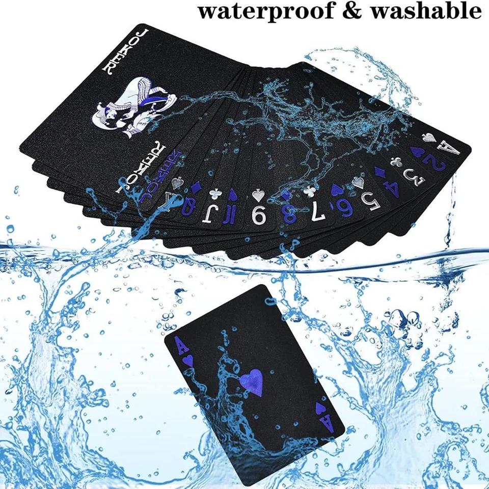 Conjunto de Cartas de Jogo de PVC Impermeáveis - Baralho Durável de 54 Cartas para Festas Jogos Cardistry e Truques de Mágica Ideal para Diversão em Família