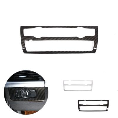 Pro BMW X5 X6 E70 E7 2007 - 2013 Interiér vozu Středový ovládací panel Klimatizace Knoflík pro ovládání hlasitosti Rámeček z uhlíkových vláken Textura