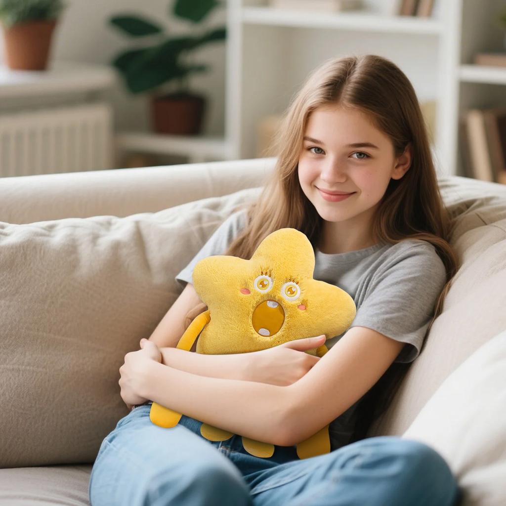 Roztomilý a kreativní polštář s dlouhýma nohama ve tvaru hvězdy dodá vašemu životu více barev.