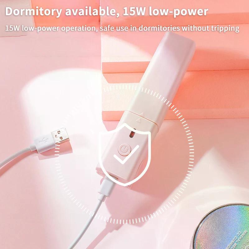Portable Mini Cute USB Straight Hair Stick Hair Straightener Dormitory Small Power Splint Fluffy Bangs Straight Hair Curling