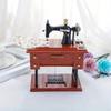 Vintage Sewing Machine Music Box Model Antique Style Treadle Mechanical Desktop Decor Miniature Craft For Nightstand Accents