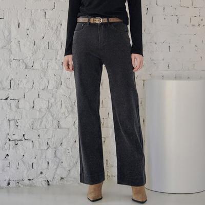 Cubic Leopard Wide Black Denim Pants Ze03ql004na