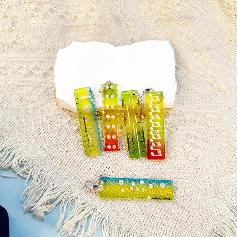 Cute Cartoon Animal Cat Dog Ruler Mini 5cm Portable Stationery Ruler Pendant Backpack Charm Student Prize Student Reward Gifts