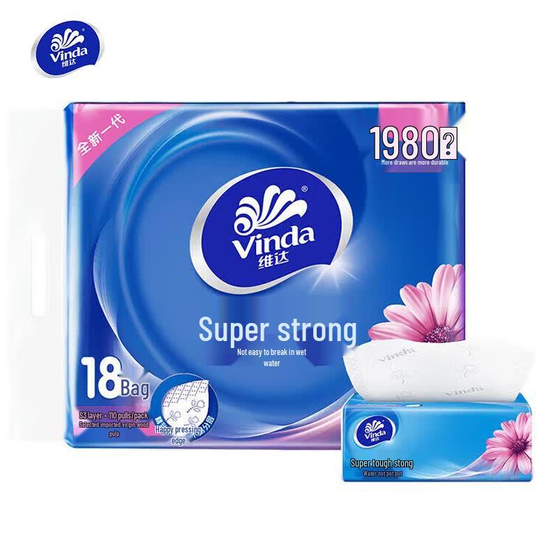Vinda 3-Ply Extra-Tough Soft Pack Tissues