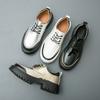 Fashion Men Fashion Height-increasing Derby Shoes American Casual Thick-soled Anti-slip Business Brand Leather Shoes Social Shoes Men