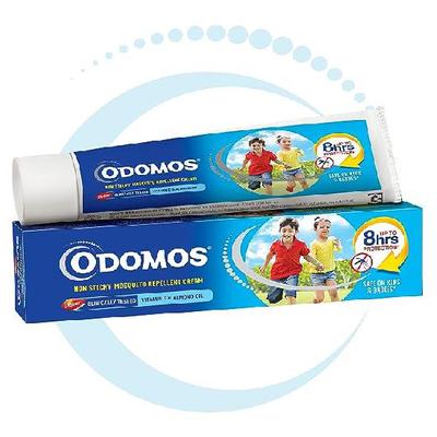 Nicht klebende Mückenschutzcreme von Odomos mit Vitamin E und Mandel, 50 g