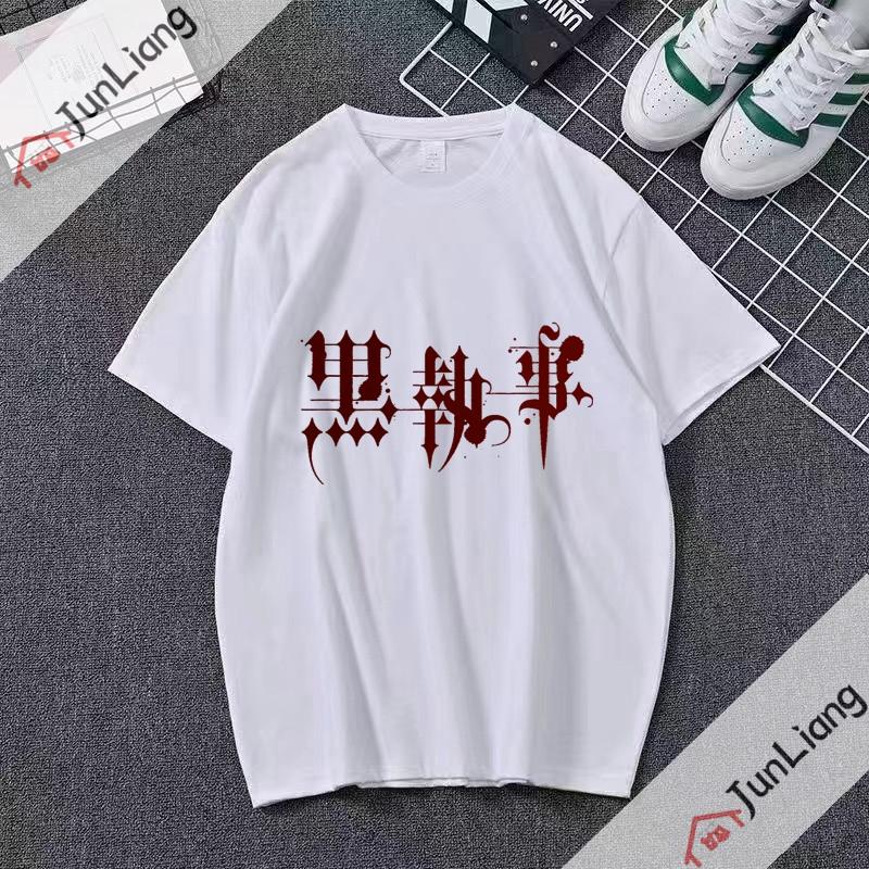 Japanese anime Black Butler cartoon comic mens Tshirt shortsleeved roundneck for streetwear menwomen clothing