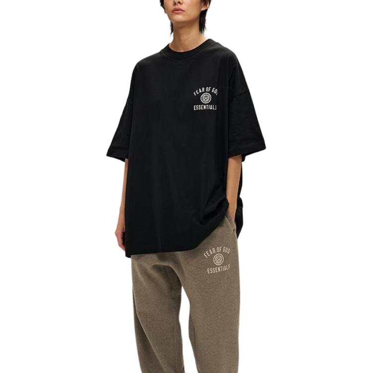 Fear of God Essentials Jersey Crewneck Tee Black Men Tops 125HO244190F