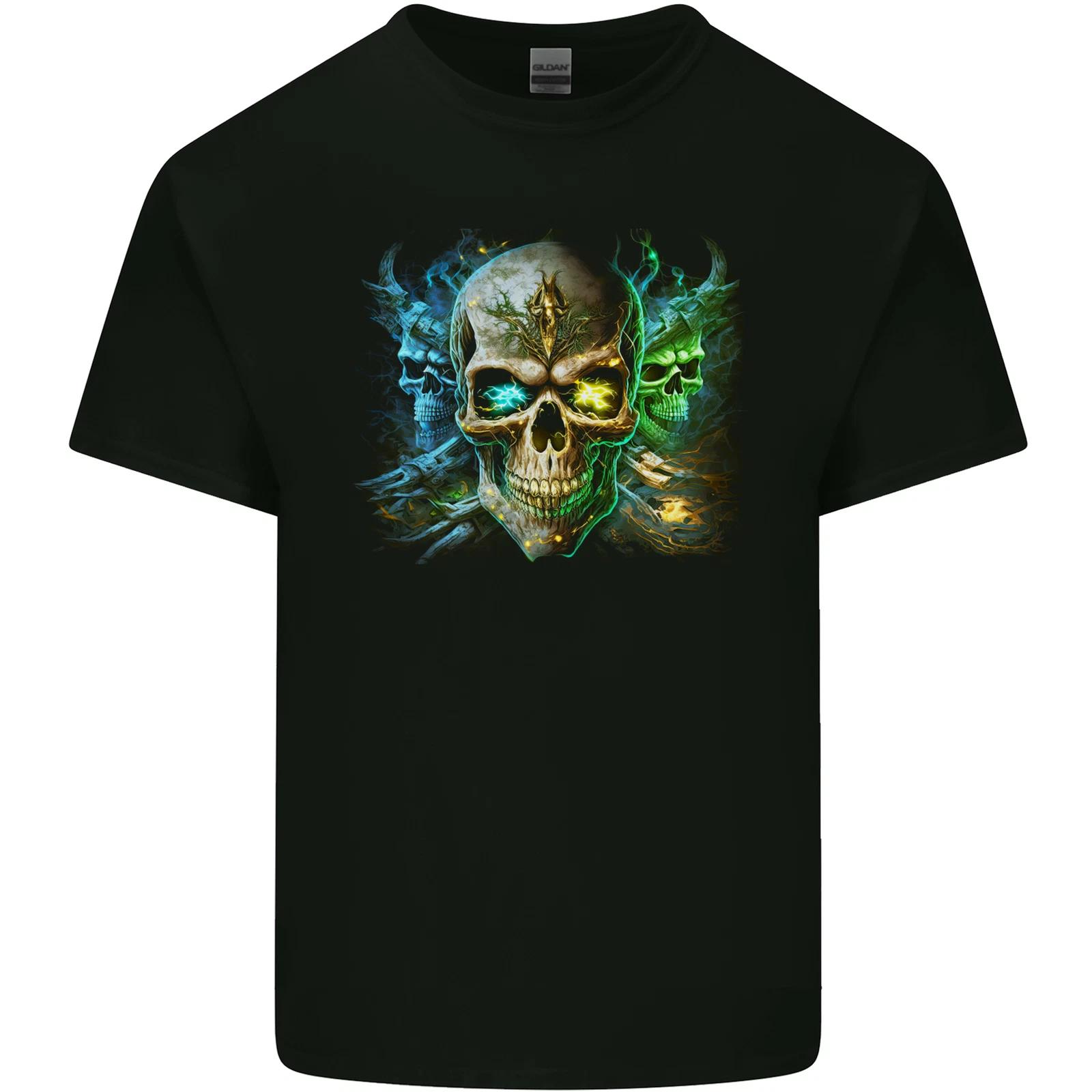 Three Demon Skulls Kids T-Shirt Childrens S