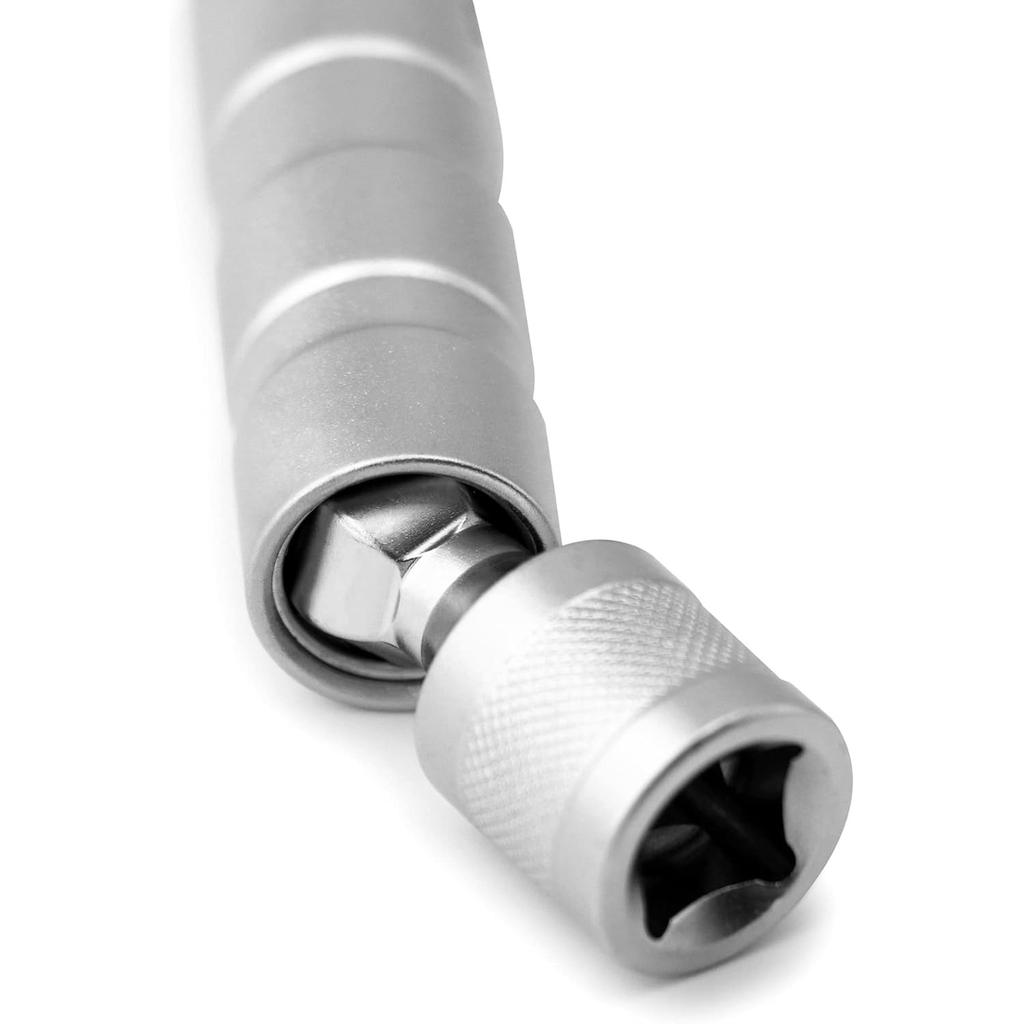 14mm&16mm Magnetic Swivel Spark Plug Socket, Thin Wall Magnetic Rotating 3/8" Drive 12 Point Standard Spark Plug Socket Removal Tool 360-degree