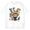Labubu Printed T-shirt Short-sleeved Cute Cartoon Loose Men's and Women's Tops