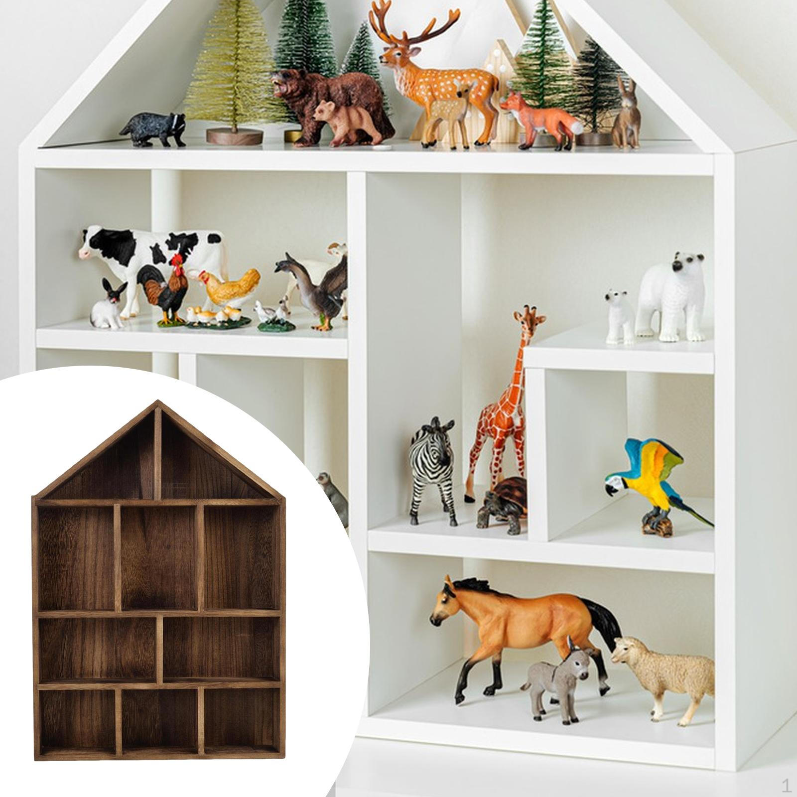 

Полиця-стелаж 10 відділень Вінтажні підвісні полиці Настінні для офісу dark brown