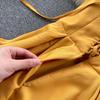 2024 Vintage-Inspired V-Neck Backless Solid Color Slimming Long Dress