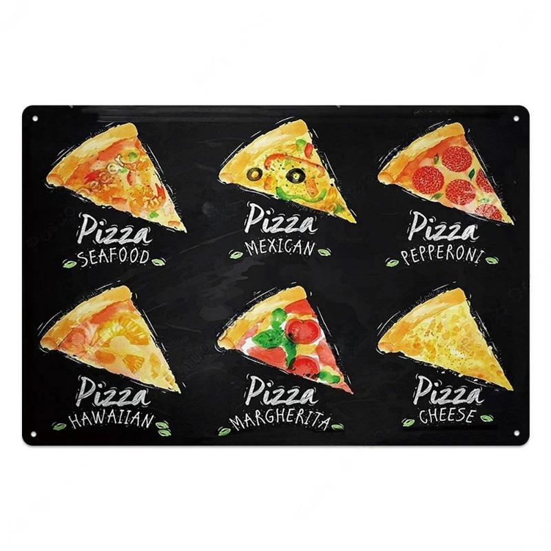 Metal Tin Poster Fast Food Vintage Tin Sign Plaque Metal Retro Plate Hot Dog Poster Wall Decor for Kitchen Cafe Diner Bar