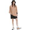 Puma Casual Striped Round Neck Loose Fit Printed Short Sleeve T-Shirt Unisex Tops Pebble-Pattern 539530-20