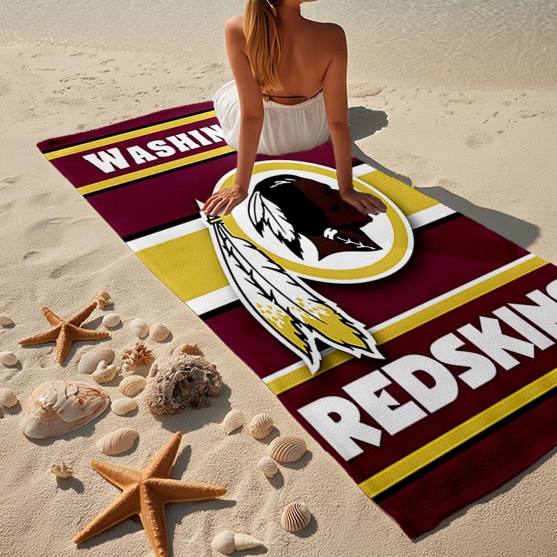 Washington Redskins Microfiber Beach Towel, Lightweight And Quick-Dry, for Summer Travel, Beach Essential, Swimming Pool