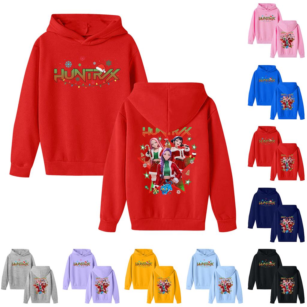 Kids' Long Sleeve Loose Pullover Letter Print Drawstring Hooded Sweatshirt