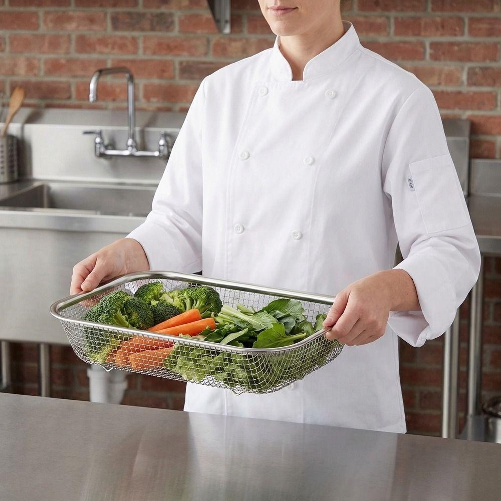 Stainless Steel Mesh Drain Basket Mesh Filtering Thickened Chopsticks Storage Basket Rectangle Anti-rust Wash Basket