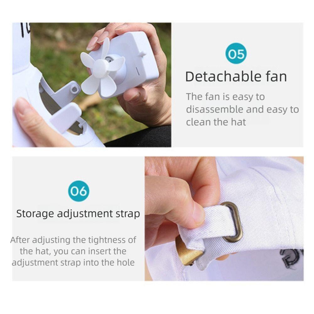 Korea Style Sunhat with Cooling Fan USB Charging Summer Sun Cap Portable Solar Fan Hat  Sport