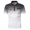 New Men's Printed Casual Turn-down Collar Polo Shirt Men's Business Casual Short-sleeved Shirt