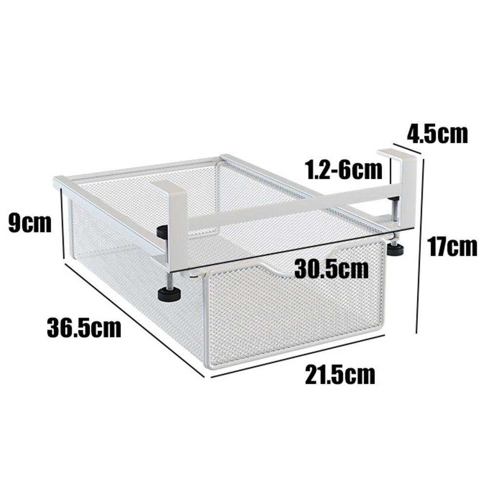 Carbon Steel Under-table Storage Rack Smooth Slide/Pull-out Breathable Pull-out Cabinet Mesh Drawer Large Load Bearing