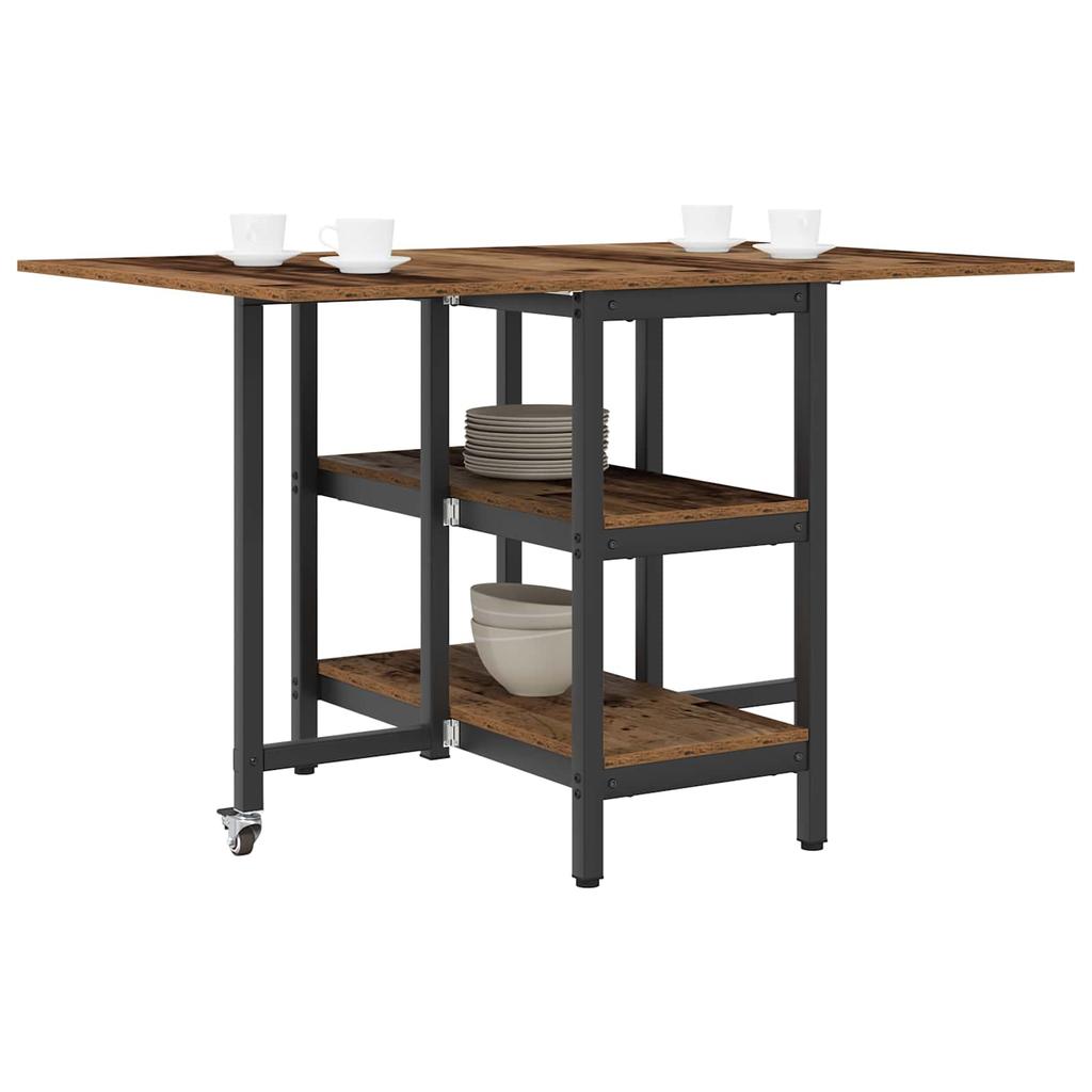 Dining Table 122 x 80 x 76.5 cm Particleboard Reclaimed Wood Look Rectangular