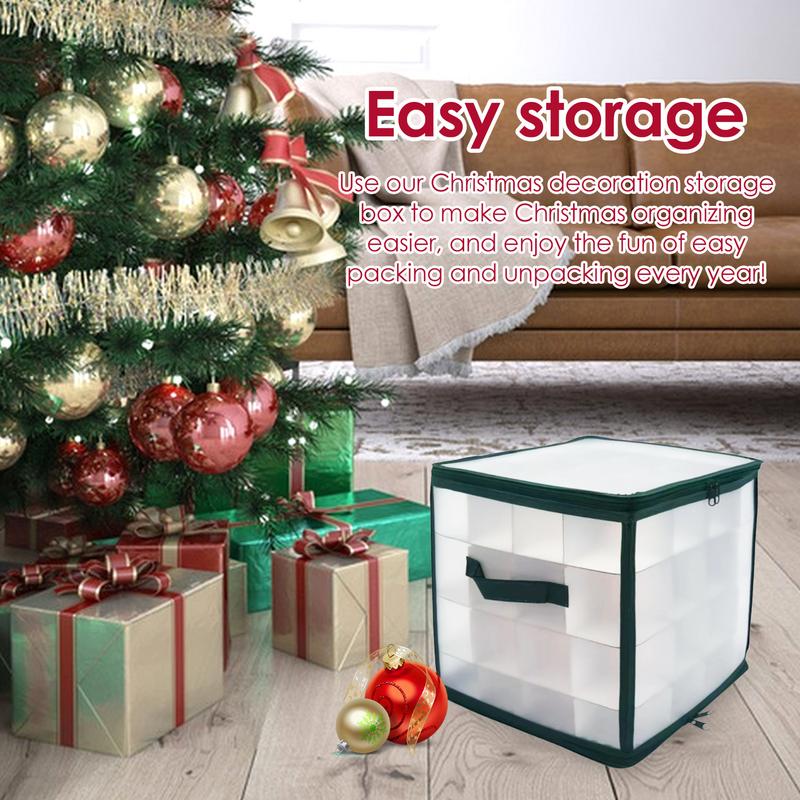 Christmas Ball Storage Box 64 Compartments Large Capacity Foldable Storage Box For Storing Ball Toys And Ornaments