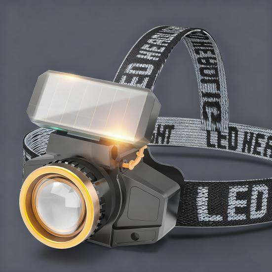 LED Stirnlampe Solar-/USB-Lade-Stirnlampe mit Bewegungssensor Wasserdichte Wiederaufladbare Taschenlampe für Outdoor Camping Wandern Notfälle
